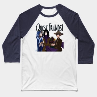 Quest Friends! Logo (Flashback Future) Baseball T-Shirt